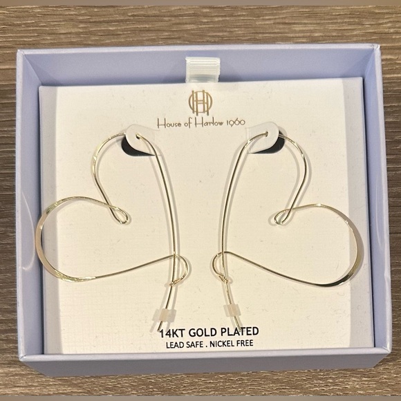 House of Harlow 1960 heart earrings 14kt gold plated. Lead safe. Nickel free - Picture 4 of 4